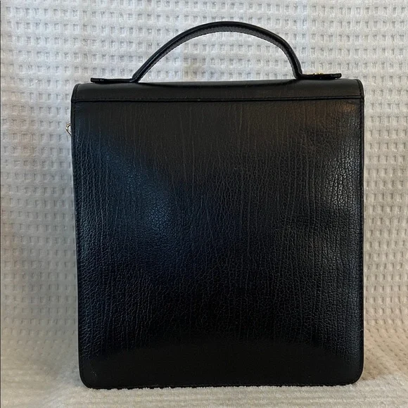 Bally Black Leather Briefcase with Gold Accents - Picture 5 of 16